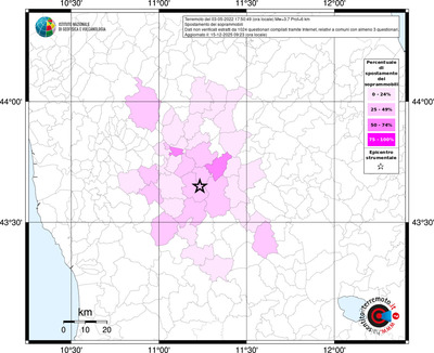 Mappa territorio comunale con almeno 3 questionari