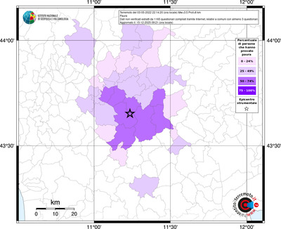 Mappa territorio comunale con almeno 3 questionari