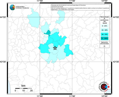 Mappa territorio comunale con almeno 3 questionari