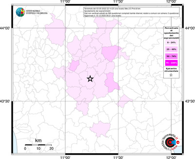 Mappa territorio comunale con almeno 3 questionari
