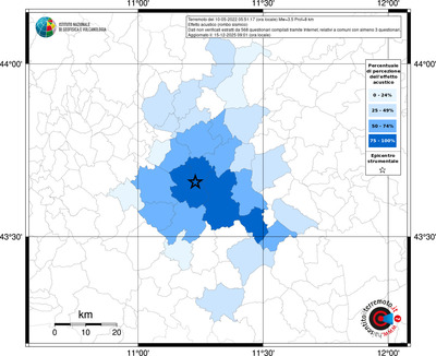 Mappa territorio comunale con almeno 3 questionari