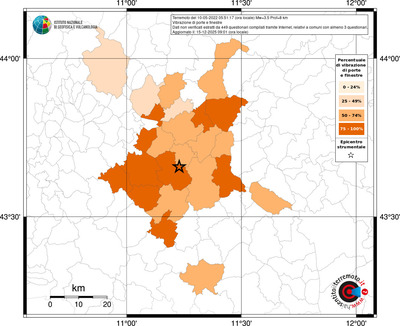 Mappa territorio comunale con almeno 3 questionari