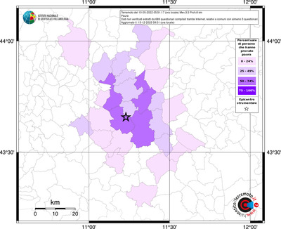 Mappa territorio comunale con almeno 3 questionari