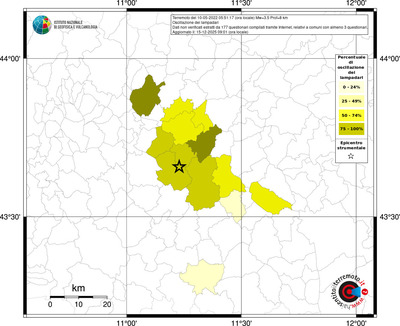 Mappa territorio comunale con almeno 3 questionari