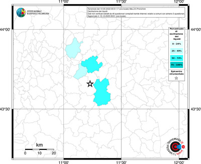 Mappa territorio comunale con almeno 3 questionari