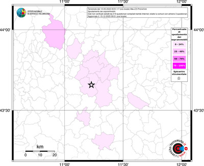 Mappa territorio comunale con almeno 3 questionari