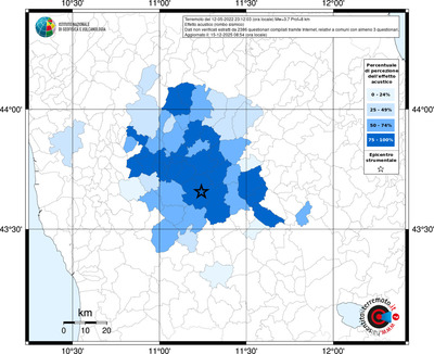 Mappa territorio comunale con almeno 3 questionari