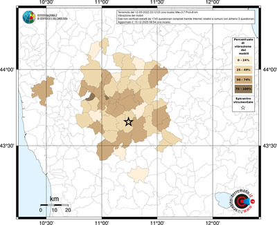 Mappa territorio comunale con almeno 3 questionari