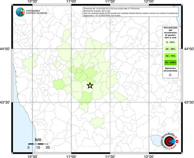 Mappa territorio comunale con almeno 3 questionari