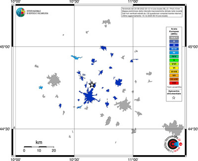 Mappa EMS - territori località