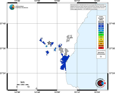 Mappa EMS - territori delle località