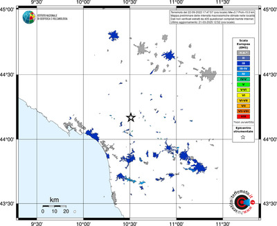 Mappa EMS - territori delle località