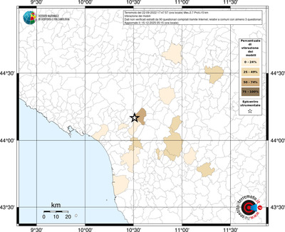Mappa territorio comunale con almeno 3 questionari