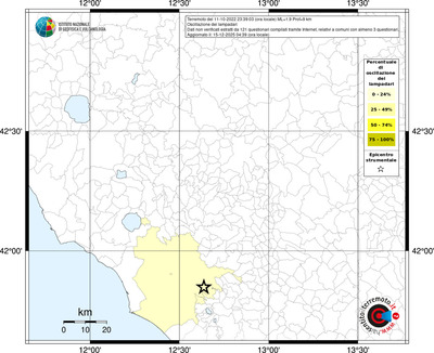 Mappa territorio comunale con almeno 3 questionari