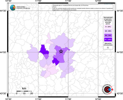 Mappa territorio comunale con almeno 3 questionari