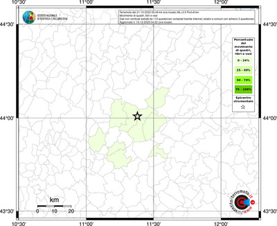 Mappa territorio comunale con almeno 3 questionari