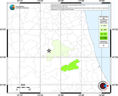 Mappa territorio comunale con almeno 3 questionari