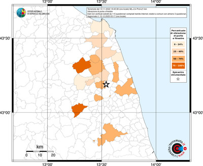 Mappa territorio comunale con almeno 3 questionari