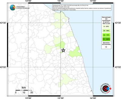 Mappa territorio comunale con almeno 3 questionari