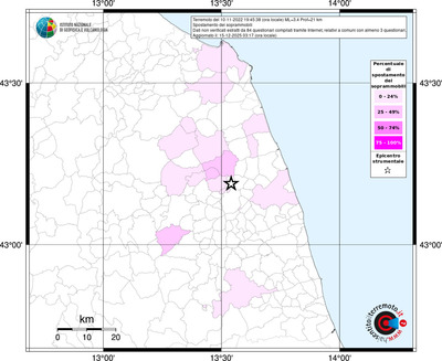 Mappa territorio comunale con almeno 3 questionari