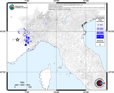 Mappa territorio comunale con almeno 3 questionari
