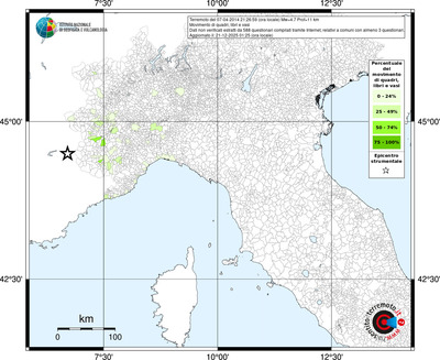 Mappa territorio comunale con almeno 3 questionari