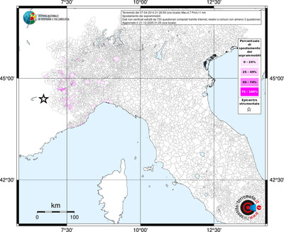 Mappa territorio comunale con almeno 3 questionari