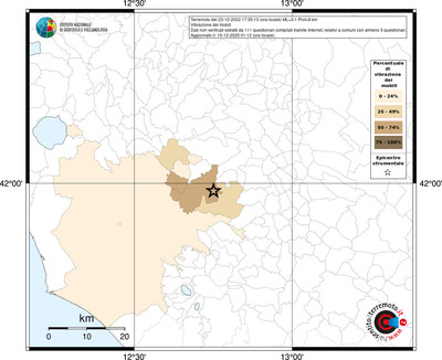 Mappa territorio comunale con almeno 3 questionari