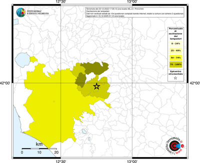 Mappa territorio comunale con almeno 3 questionari