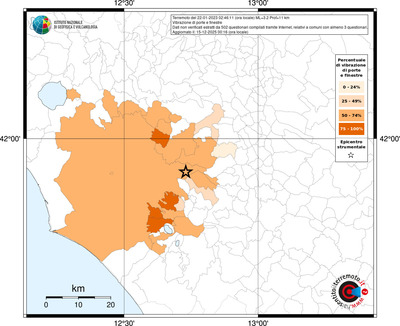 Mappa territorio comunale con almeno 3 questionari
