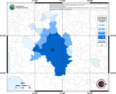 Mappa territorio comunale con almeno 3 questionari