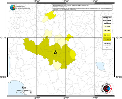 Mappa territorio comunale con almeno 3 questionari