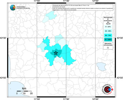 Mappa territorio comunale con almeno 3 questionari