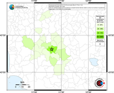Mappa territorio comunale con almeno 3 questionari