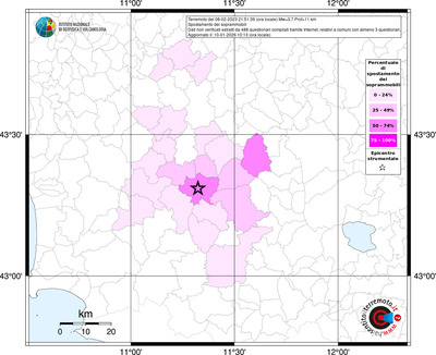 Mappa territorio comunale con almeno 3 questionari