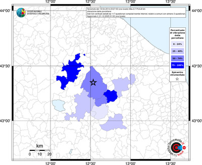 Mappa territorio comunale con almeno 3 questionari