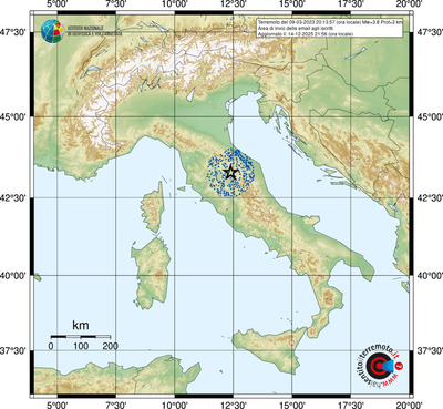 Area di invio delle email agli iscritti