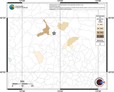 Mappa territorio comunale con almeno 3 questionari