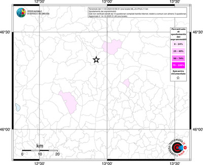 Mappa territorio comunale con almeno 3 questionari