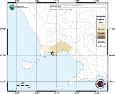 Mappa territorio comunale con almeno 3 questionari
