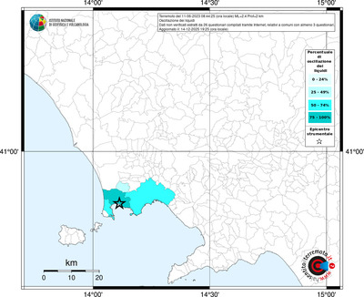 Mappa territorio comunale con almeno 3 questionari