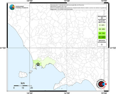 Mappa territorio comunale con almeno 3 questionari