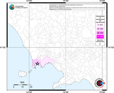 Mappa territorio comunale con almeno 3 questionari