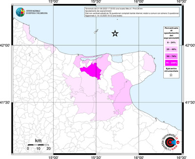Mappa territorio comunale con almeno 3 questionari