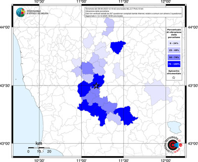 Mappa territorio comunale con almeno 3 questionari