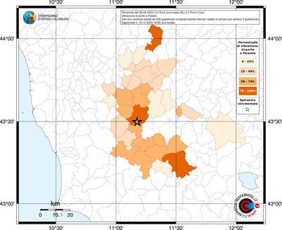 Mappa territorio comunale con almeno 3 questionari