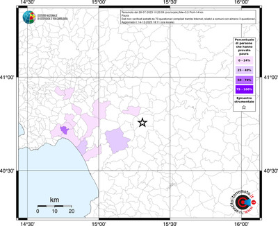 Mappa territorio comunale con almeno 3 questionari