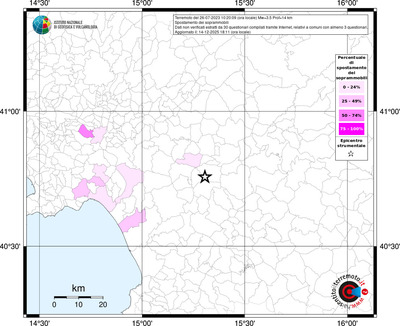 Mappa territorio comunale con almeno 3 questionari