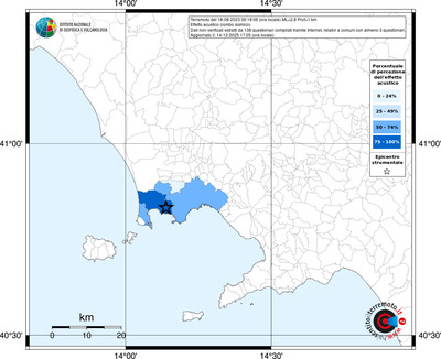Mappa territorio comunale con almeno 3 questionari
