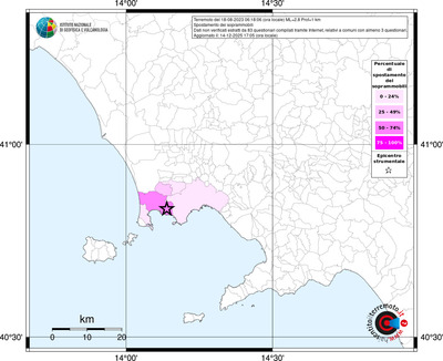 Mappa territorio comunale con almeno 3 questionari